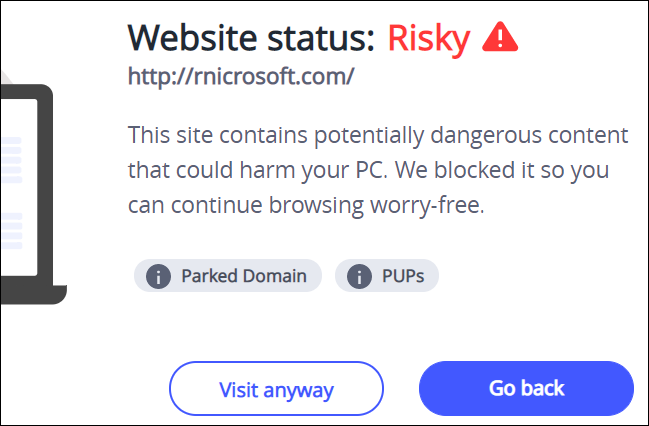 Bir Web Sitesi Durumu bildirimi.