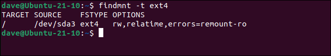 使用 findmnt 检查 ext4 文件系统挂载点