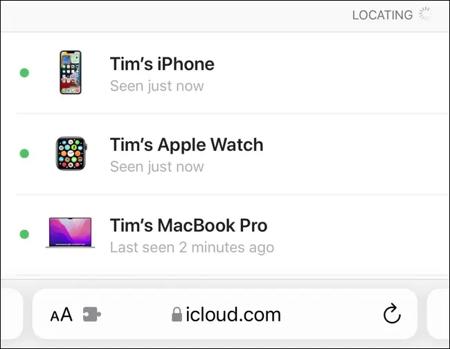 Localiser mon iPhone via iCloud.com