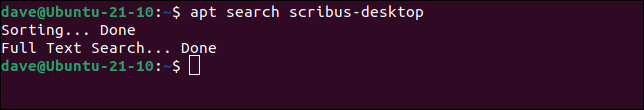 البحث في المستودعات عن حزمة تسمى scribus-desktop