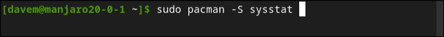 Systat mit Pacman auf Manjaro installieren
