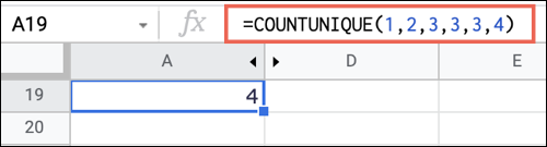 COUNTUNIQUE für Werte