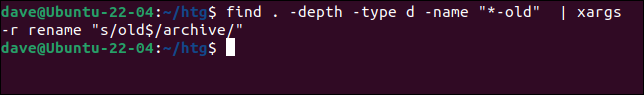 Nosso comando de renomeação usando find, xargs e rename