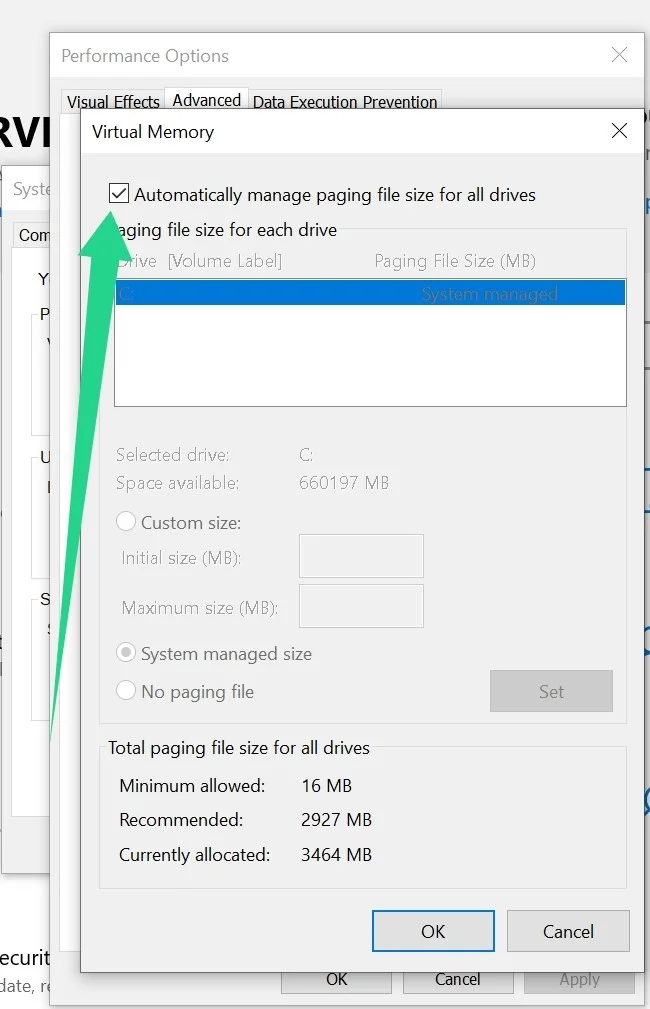 Voici comment autoriser Windows à gérer le fichier d'échange