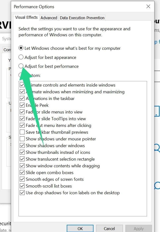 Laisser Windows 10 vérifier les options d'apparence