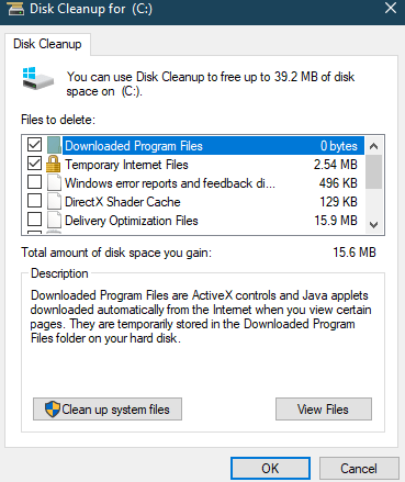 Verwenden Sie das in Windows integrierte Datenträgerbereinigungstool, um Junk-Daten zu entfernen