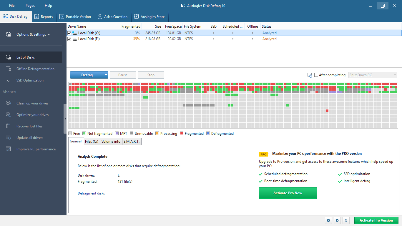 Verwenden Sie Auslogics Disk Defrag, um Ihre Festplattenlaufwerke zu optimieren