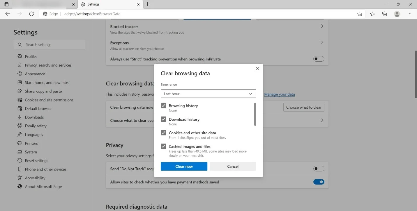 Limpe os dados sempre que terminar qualquer sessão de navegação