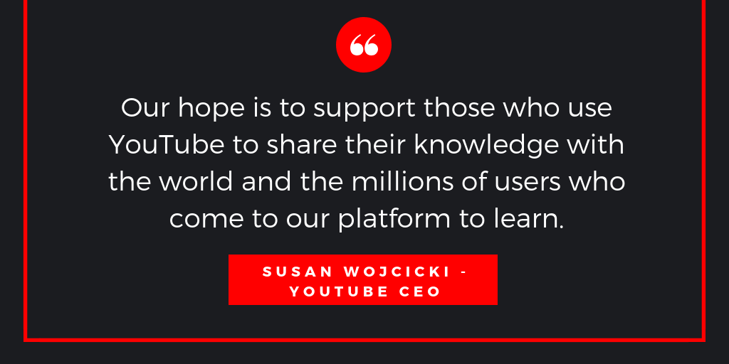 belajar untuk youtube kutipan susan wojcicki