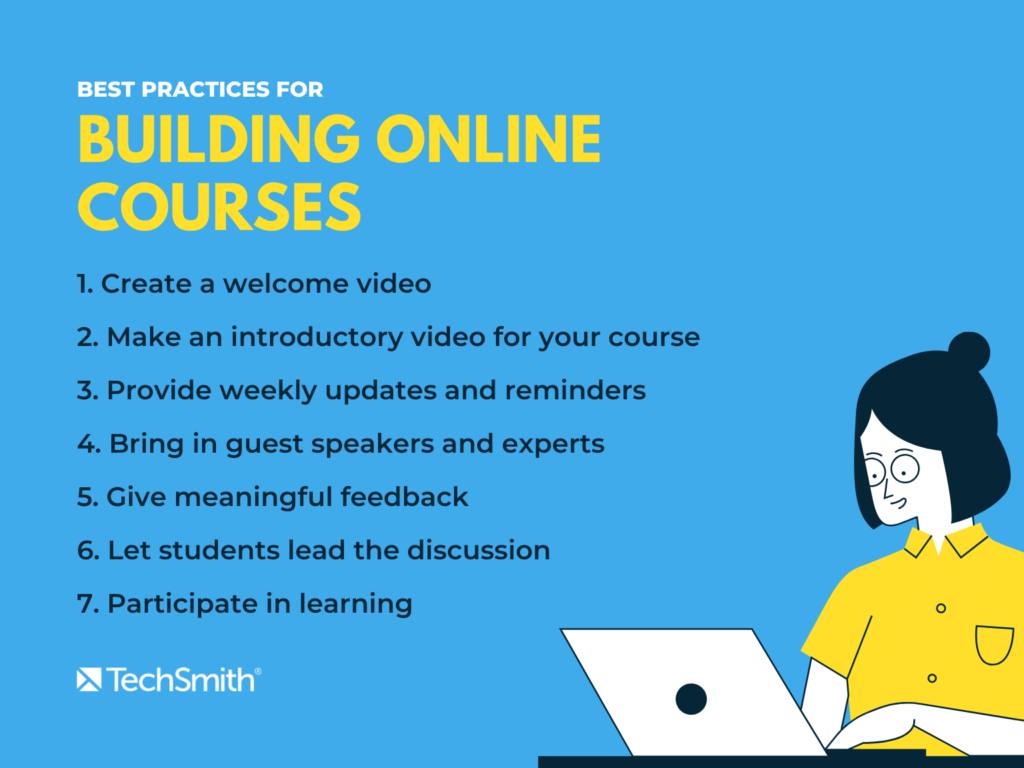 bune practici pentru construirea de cursuri online pentru învățământ la distanță