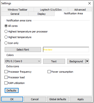 在通知区域下,您可以自定义通知区域设置 |如何在 Windows 10 中检查 CPU 温度