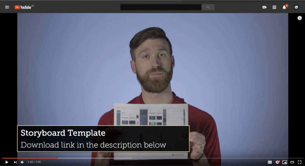 Exemple d'appel à l'action textuel sur une image fixe vidéo.