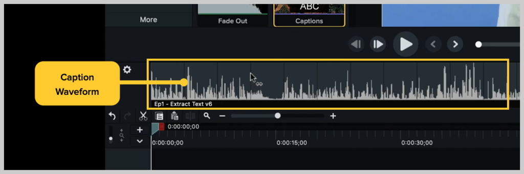 لقطة شاشة توضح كيفية إضافة عنوان فرعي أو تسمية توضيحية إلى مقطع فيديو في برنامج Camtasia الخطوة 2