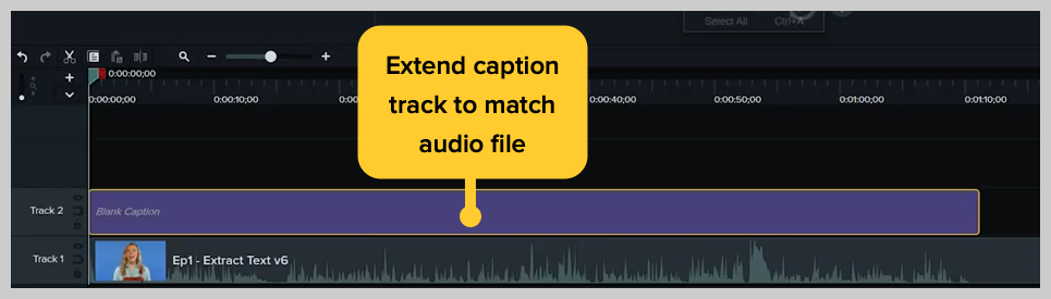 camtasia adım 7'de bir videoya nasıl altyazı ekleneceğini gösteren ekran görüntüsü