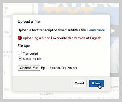 tangkapan layar cara menambahkan subtitle atau teks ke video di youtube langkah 4