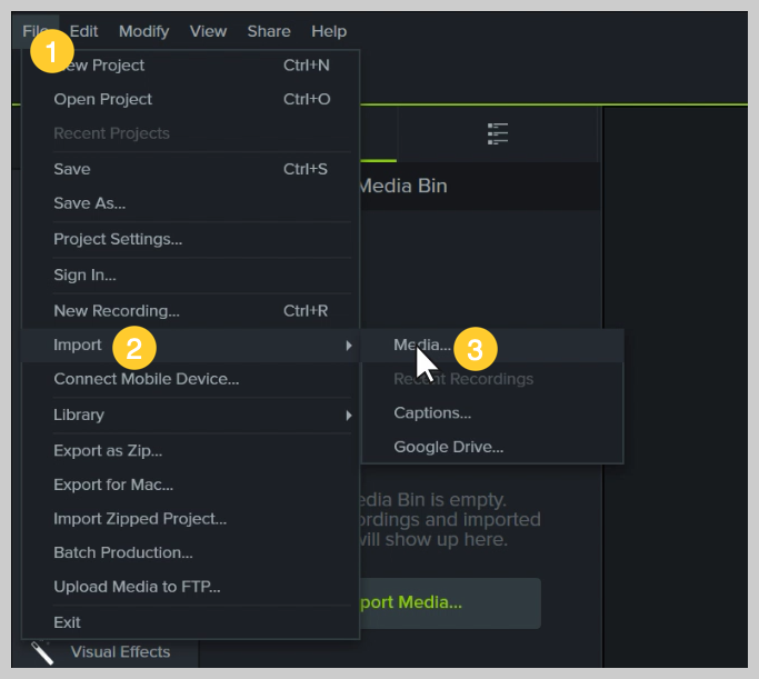 สกรีนช็อตของวิธีเพิ่มสไลด์ PowerPoint ลงใน camtasia