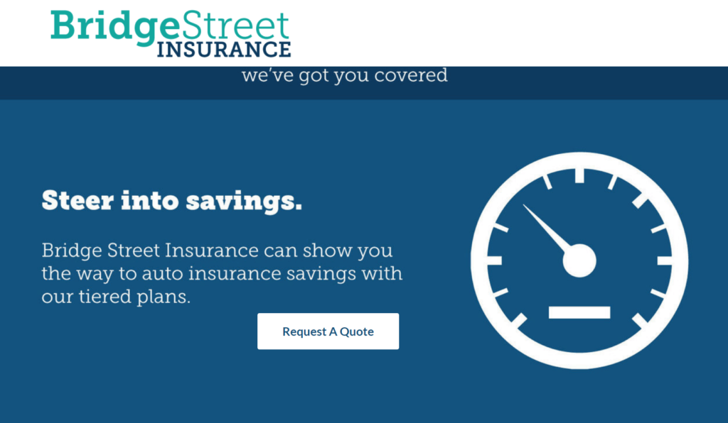 Ein Screenshot einer Anzeige für BridgeStreet Insurance