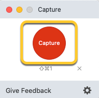 TechSmith Capture 窗口中的 Capture 按鈕。