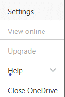 右键单击任务栏中的 OneDrive,然后选择设置