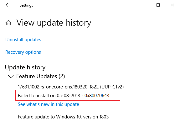在 Windows Update 下记下无法安装的更新的 KB 编号