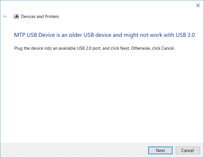 修复 USB 设备是较旧的 USB 设备,可能无法使用 USB 3.0