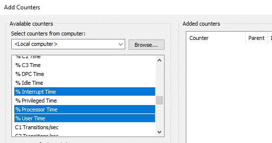 您可以添加多个计数器 |如何在 Windows 10 上使用性能监视器