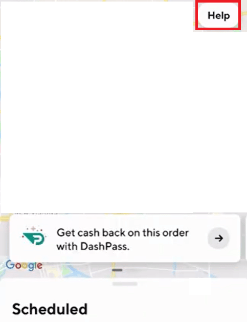 Stuknij w Pomoc w prawym górnym rogu | Jak zmienić lokalizację DoorDash?