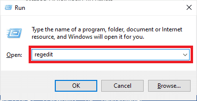 Verilen alana regedit yazın ve Enter tuşuna basın. Windows 10'da Warframe Hatası 10054'ü Düzeltin