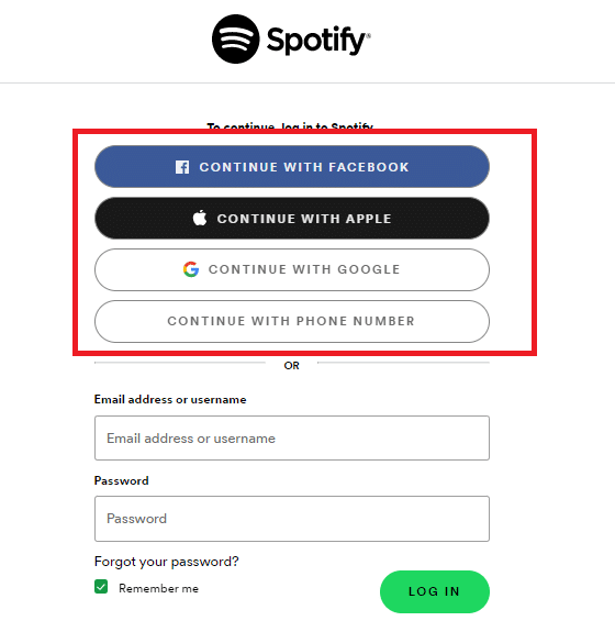 选择您喜欢的登录方式 | Hulu Spotify 登录