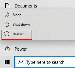 Fare clic su riavvia. Correggi PSK errato fornito per SSID di rete su Windows 10