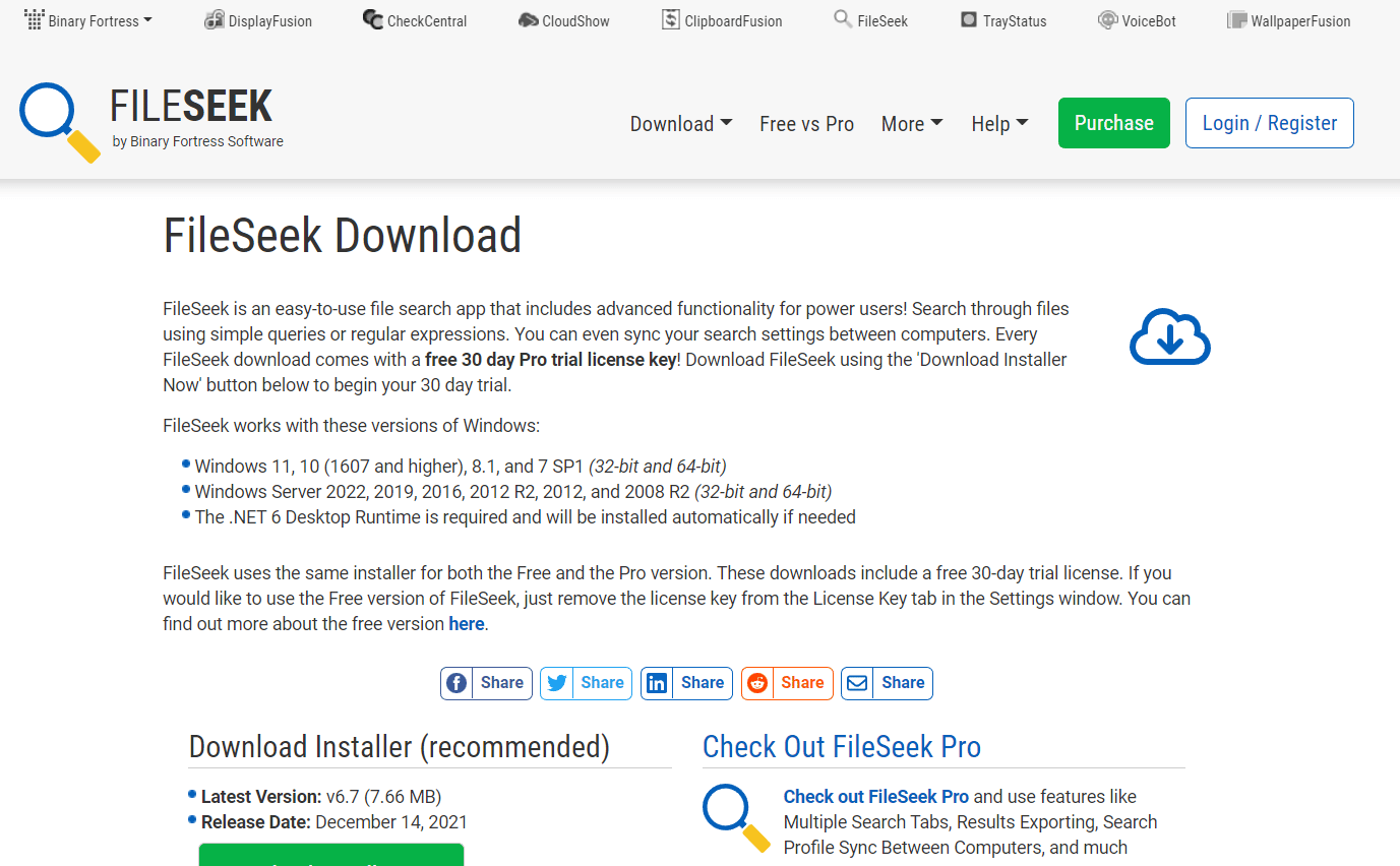 FileSeek. Miglior motore di ricerca desktop per Windows 10