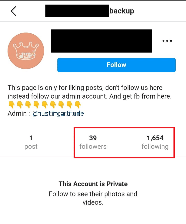 Jumlah pengikut yang tinggi dibandingkan dengan jumlah pengikut