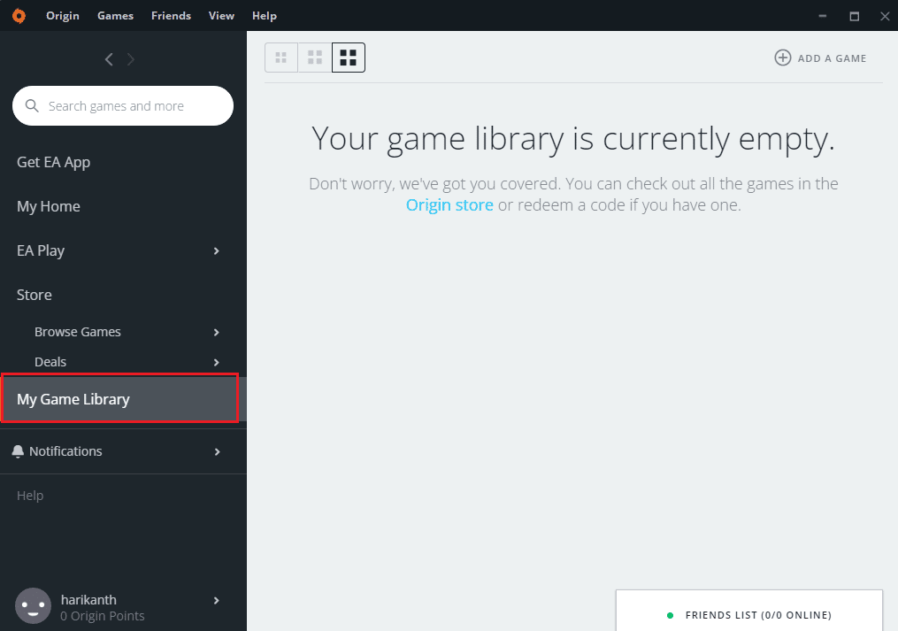cliquez sur l'onglet Ma bibliothèque de jeux. Comment déplacer les jeux Origin vers un autre lecteur