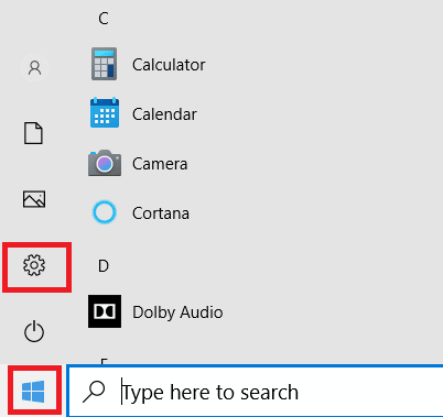 Drücken Sie die Windows-Taste und klicken Sie auf die Registerkarte Einstellungen, um die App Einstellungen zu starten.