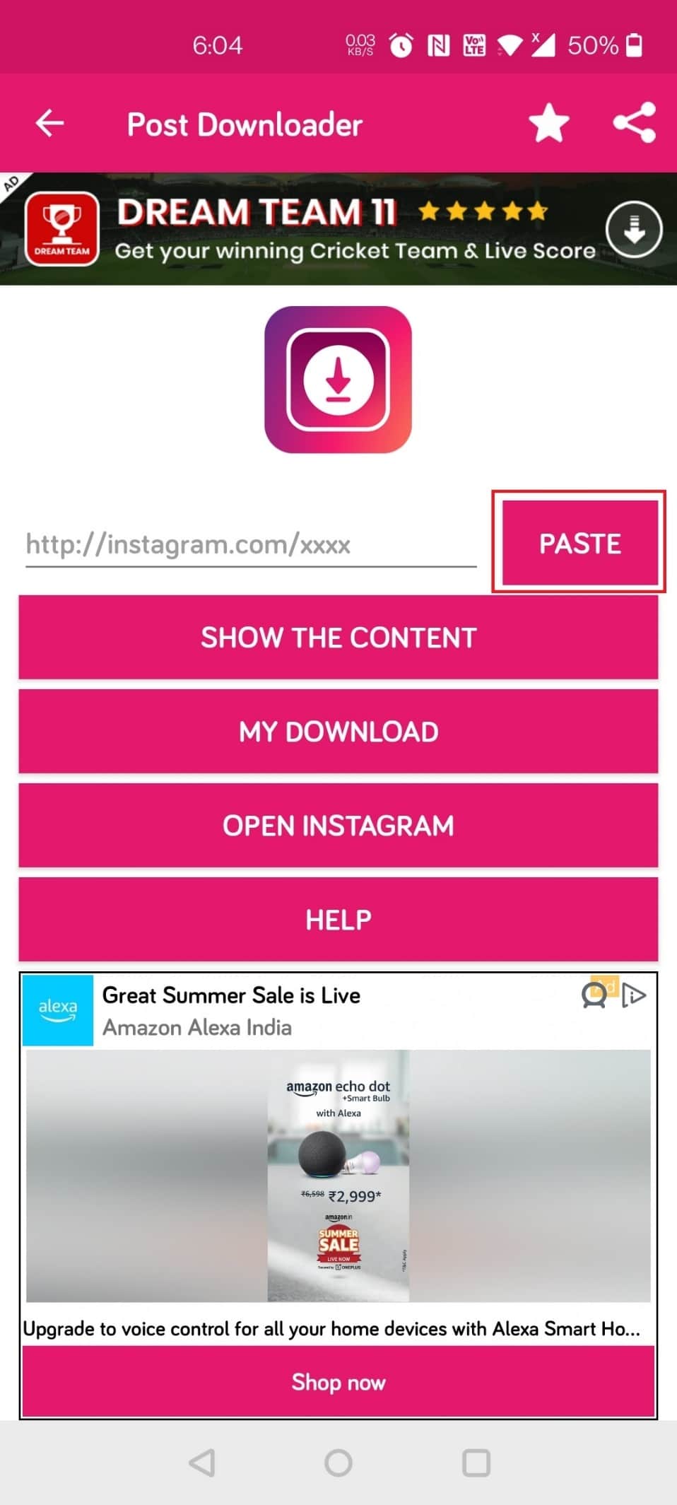 URL'yi yapıştırmak ve gönderiyi kaydetmek için Yapıştır'a dokunun | İnsanların Silinen Instagram Resimlerini Görebiliyor musunuz?