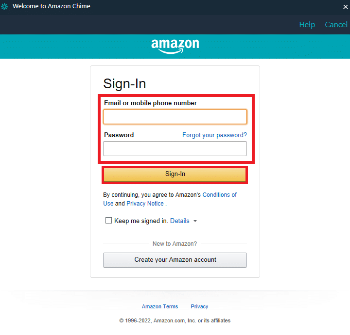 Введите адрес электронной почты и пароль Amazon. Нажмите Войти