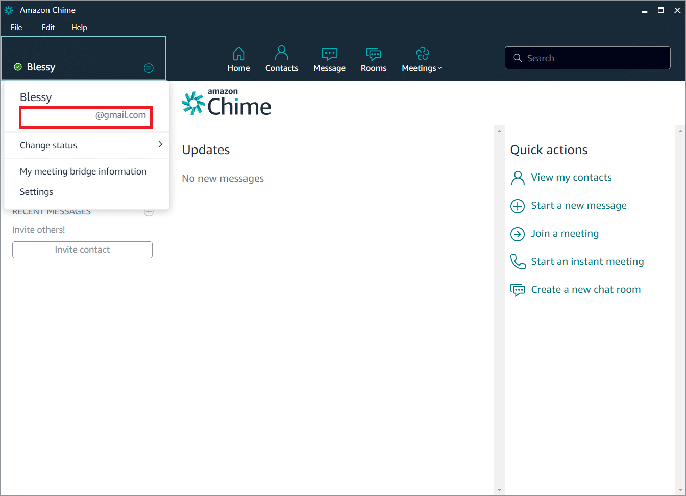 вы можете найти Chime ID