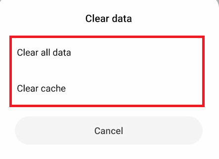 Toque Borrar caché: borre todos los datos uno por uno | Arreglar la aplicación Twitch que no funciona en Android