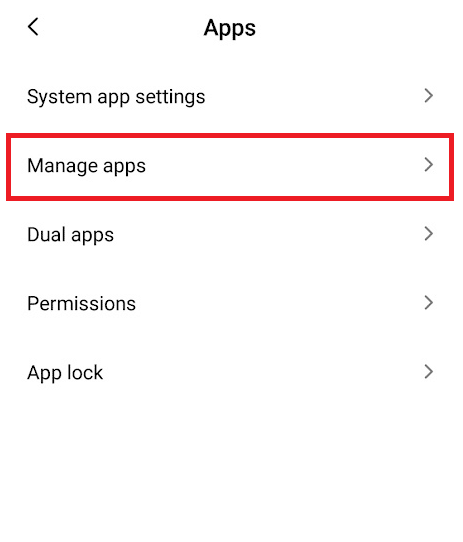 Toca Administrar aplicaciones | Arreglar la aplicación Twitch que no funciona en Android