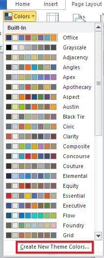 Klik buat warna tema baru