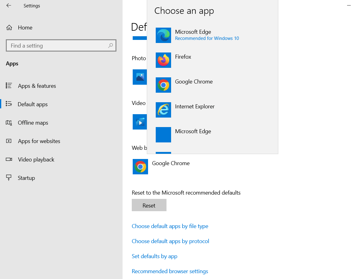 Pilih dari opsi sesuai preferensi Anda. Perbaiki Mozilla Firefox Tidak Dapat Memuat Kesalahan XPCOM di Windows 10