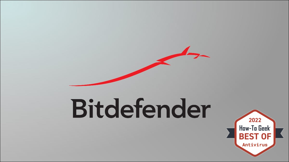 Bitdefender-Logo auf grauem Hintergrund
