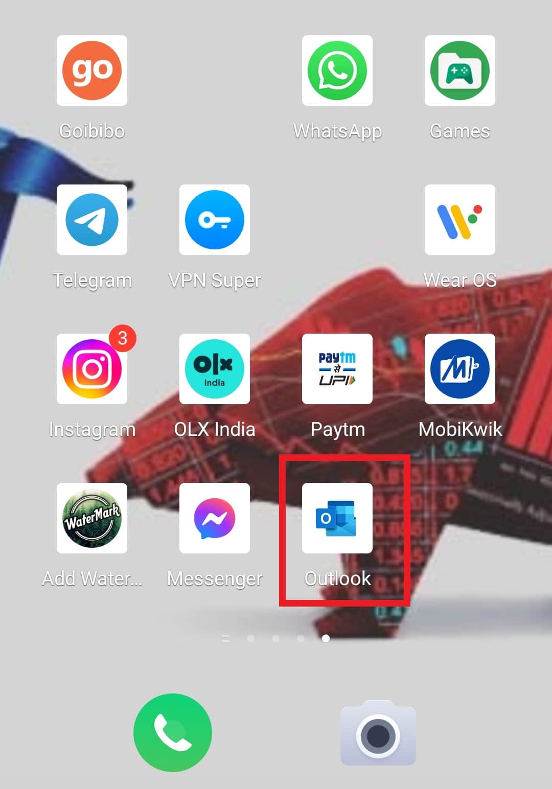 在 Android 手機上打開 Outlook 應用
