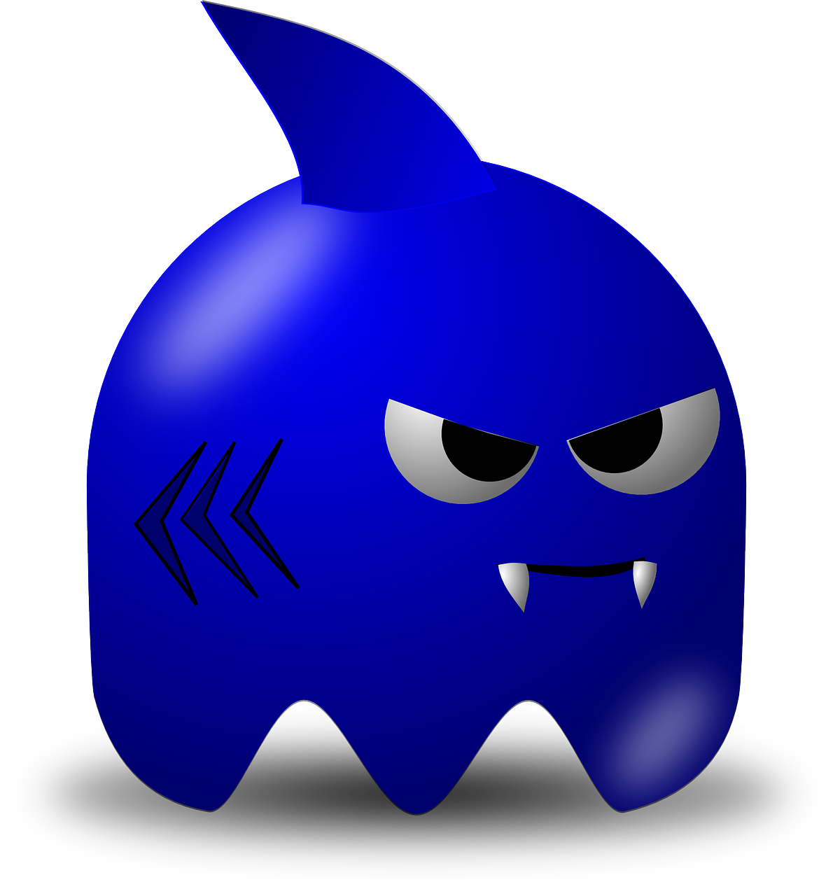 パックマン真っ黒な(青)ゴースト