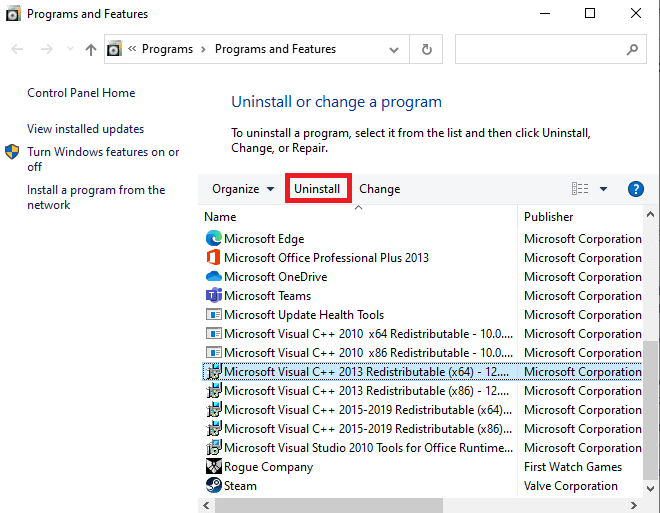 cliquez sur OK et sélectionnez les packages redistribuables Microsoft Visual C
