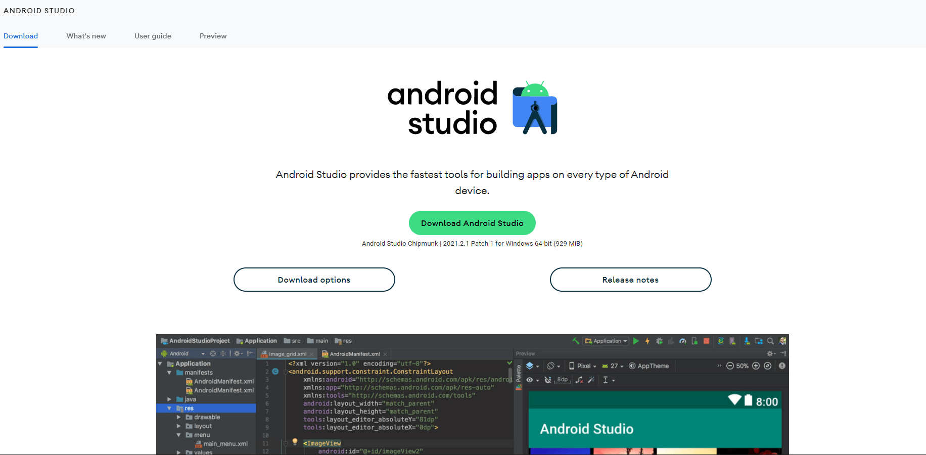 télécharger androidstudio