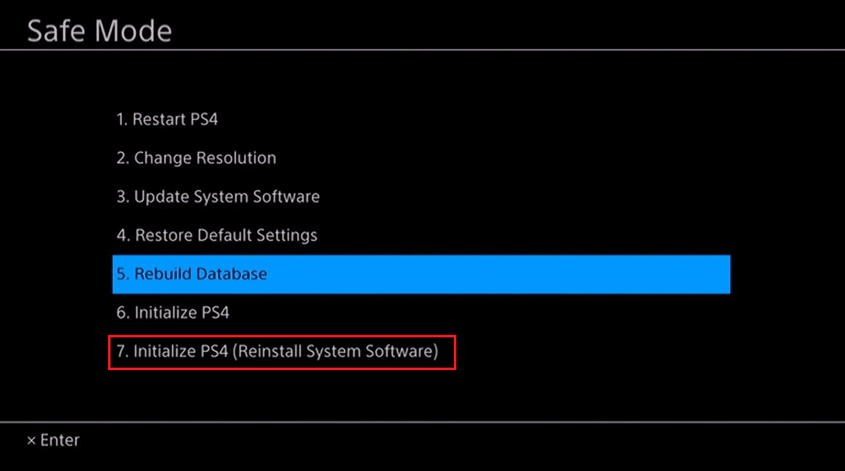 Initialisieren Sie die PS4-Neuinstallation der Systemsoftware PS4 im abgesicherten Modus. PS4-Fehler CE-34788-0 behoben