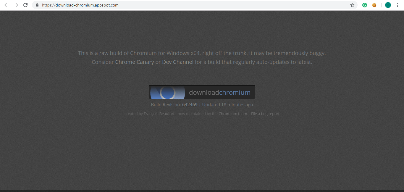 Webサイトにアクセスし、ダウンロードChromium |をクリックします。 Google ChromeとChromiumの違いは?