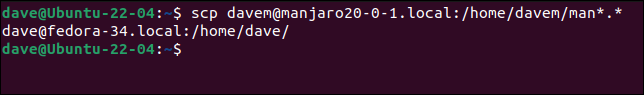 Copia di file da un server remoto a un altro.