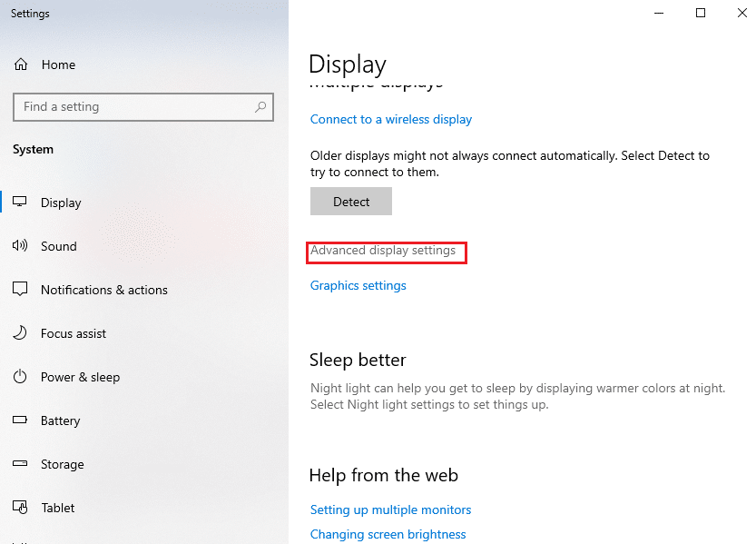 詳細表示設定をクリックします。 Windows10でのPUBGの遅延を修正